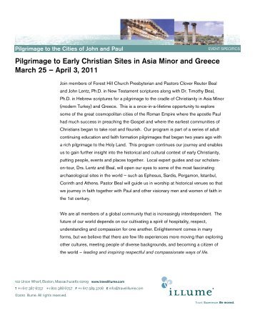 Pilgrimage to Early Christian Sites in Asia Minor and Greece ... - Illume