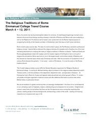 The Religious Traditions of Rome Emmanuel College Travel ... - Illume