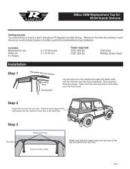 Samurai top instructions - Rampage Products