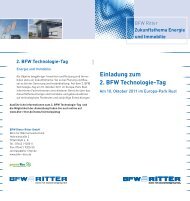 Einladung zum 2. BFW Technologie-Tag - BFW Dieter Ritter GmbH