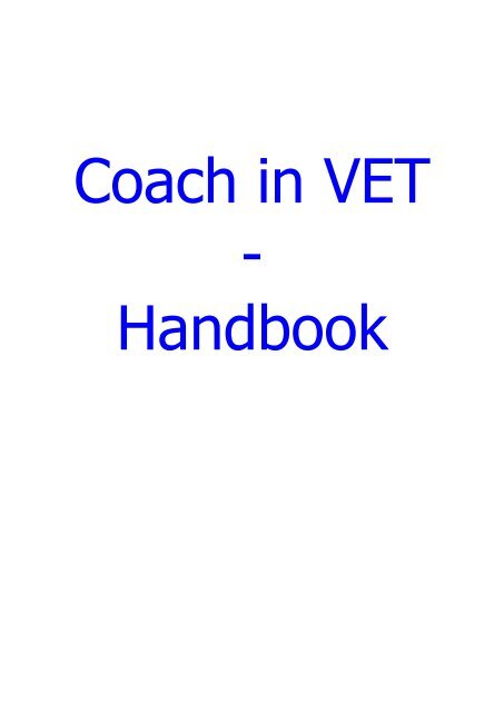 Coach in VET Coaching Handbook