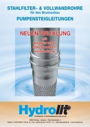 Brunnenausbaurohre Stahl und Edelstahl - Hydrolit Produktions