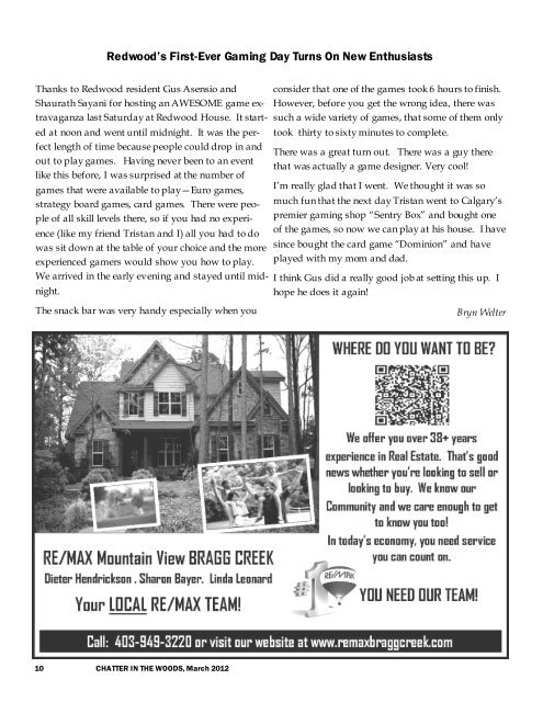 March 2012 (PDF) - Townsite of Redwood Meadows