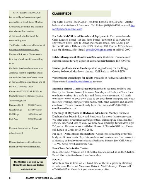 March 2012 (PDF) - Townsite of Redwood Meadows