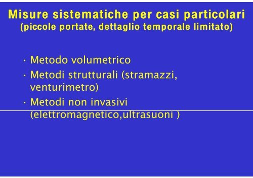 Misure di portata nei i d - idrologia@polito