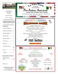 The Italian American Social Club at Palm Coast message - IASC