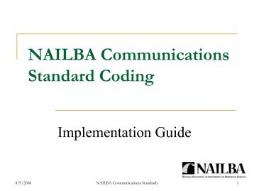 NAILBA Communications Standard Coding