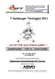 Turntage 2011 - Salzburger Fachverband fÃ¼r Turnen