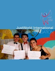 2013 organizational summary french - Just World International