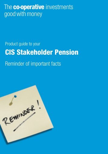 Stakeholder Pension Scheme - The Co-operative Insurance