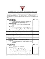 CHAPTER HOUSE OPERATION AND CONDITION CHECKLIST ...