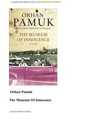 Orhan Pamuk The Museum Of Innocence