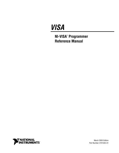 NI-VISA Programmer Reference Manual - National Instruments