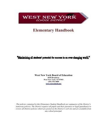Elementary Handbook - West New York School