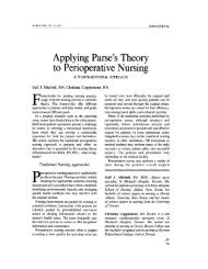 Applying Parse's Theory to Perioperative Nursing - YorkSpace
