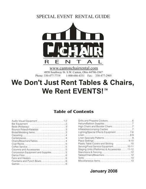 We Don T Just Rent Tables Chairs Canton Chair Rental