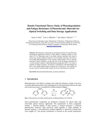 Density Functional Theory Study of Photodegradation and Fatigue ...