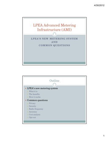 LPEA Advanced Metering Infrastructure (AMI)