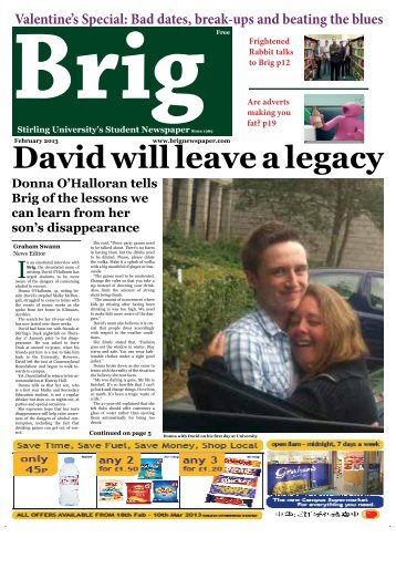 David will leave a legacy - Brig Newspaper