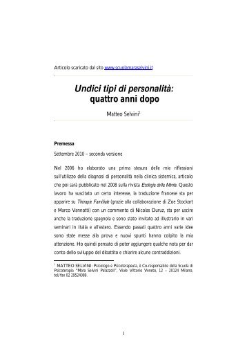 Undici tipi di personalitÃ : quattro anni dopo