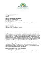 Director of External Affairs Job Description May 2013 ... - Balboa Park