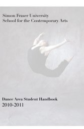 Dance Handbook 10-11 .indd - Simon Fraser University