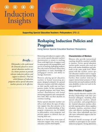 Reshaping Induction Policies and Programs - NCIPP - University of ...