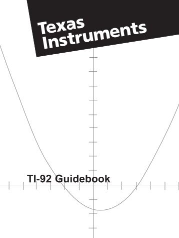 TI-92 Guidebook - Kent J. Crippen