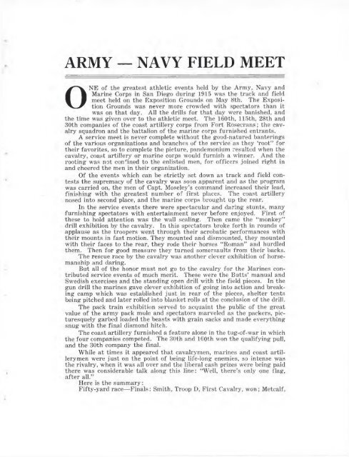 Army and Navy Review 1915 Panama-California Edition - Balboa Park