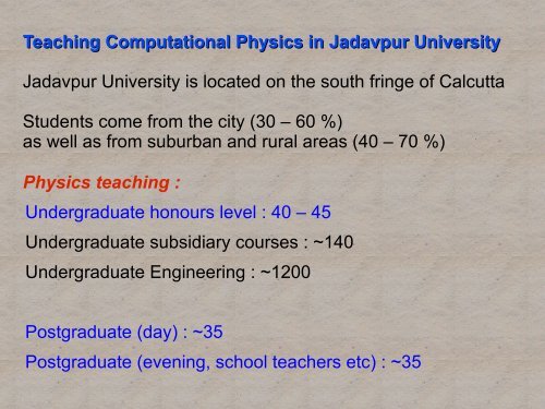 Numerical Analysis in Jadavpur University