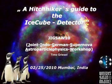 A Hitchhikers Guide through the IceCube Detector - Department of ...