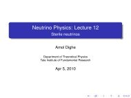 Sterile neutrinos - Department of Theoretical Physics - Tata Institute ...