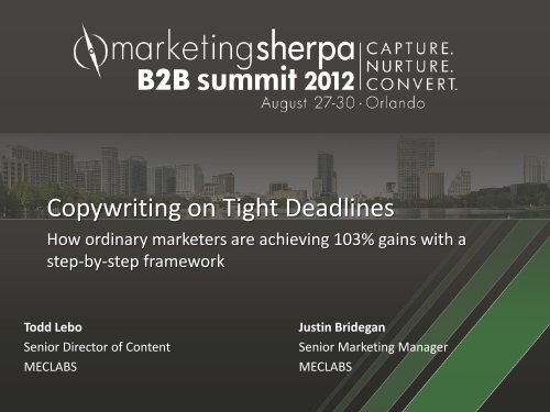 Optimizing Your Message Learn strategies to write high ... - meclabs