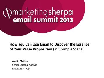 How You Can Use Email to Discover the Essence of Your ... - meclabs