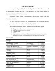 City Council Minutes 9/03/13 - City of West Point, Nebraska