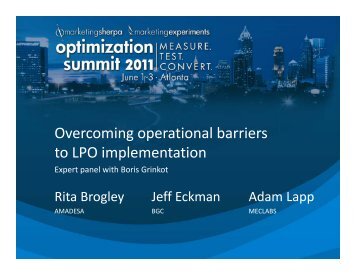 Overcoming operational barriers to LPO implementation - meclabs