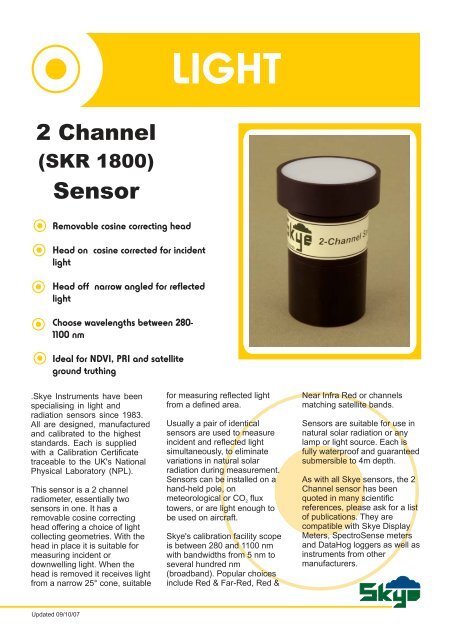 Skye Instruments 2 Channel Sensor - Skye Instruments