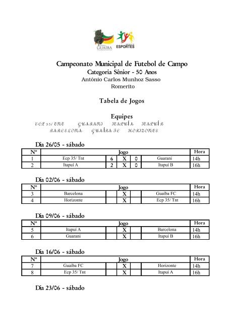 Tabela de jogos2