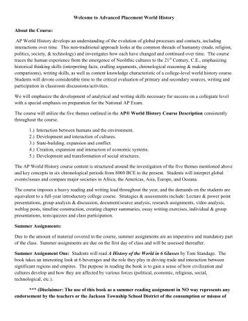ap history assignment 2 Ap world history summer assignment welcome to advanced placement world history during this course we will explore the history of humanity, a journey that will take us across time and space from the dawn of humans. ap history assignment 2 Ap world history summer assignment welcome to advanced placement world history during this course we will explore the history of humanity, a journey that will take us across time and space from the dawn of humans.