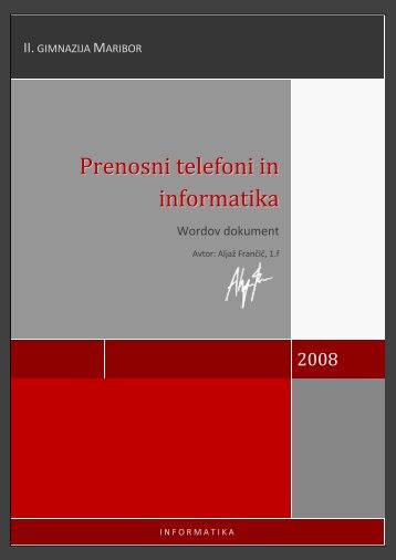 Prenosni telefoni in informatika - II. gimnazija Maribor