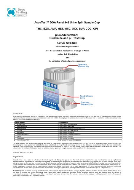 AccuTest DOA Panel 9+2 Urine Split Sample Cup - Drug Testing