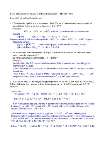 Problemi su Equilibri acido-base (pdf, it, 190 KB, 3/23/11)