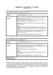 summary of assessment at access 1 - Languages Without Limits