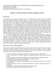 Chapter 5: Planning Modern Foreign Languages lessons