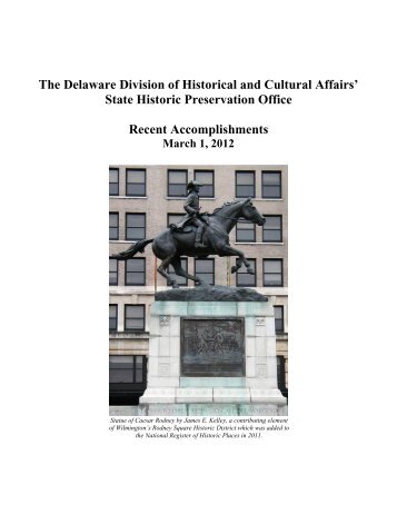 Recent Accomplishments - Delaware Division of Historical and ...