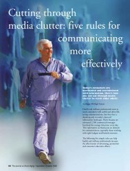 Cutting through media clutter: five rules for ... - Active for Life