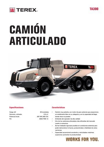 Especificaciones TEREX TA300 2010 - Aldimak