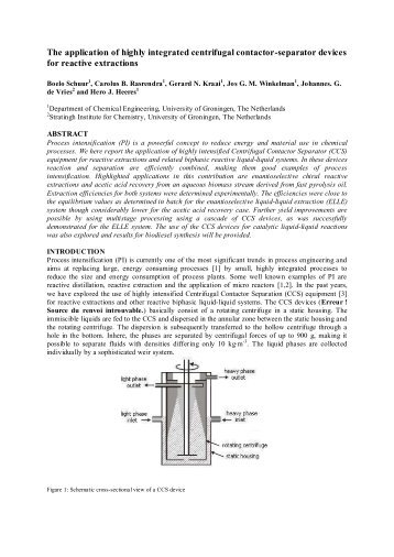 The application of highly integrated centrifugal contactor ... - Biocoup