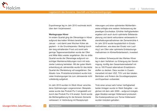 Download Geschäftsbericht 2010 der Holcim Deutschland Gruppe