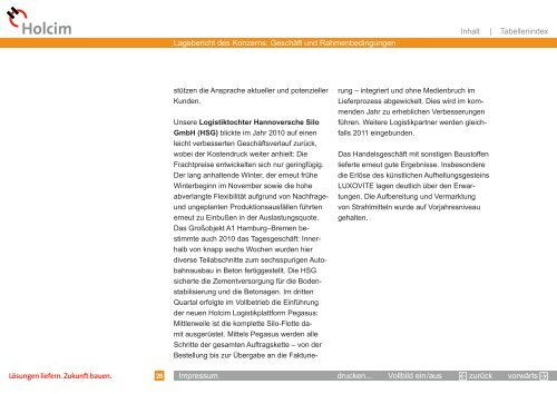 Download Geschäftsbericht 2010 der Holcim Deutschland Gruppe